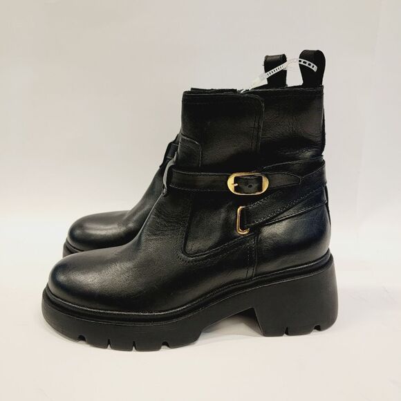 NEW Steve Madden Black Leather Colletta Zip Up Ankle Boot Size 7.5 8 8.5 9 NWT - Picture 7 of 11